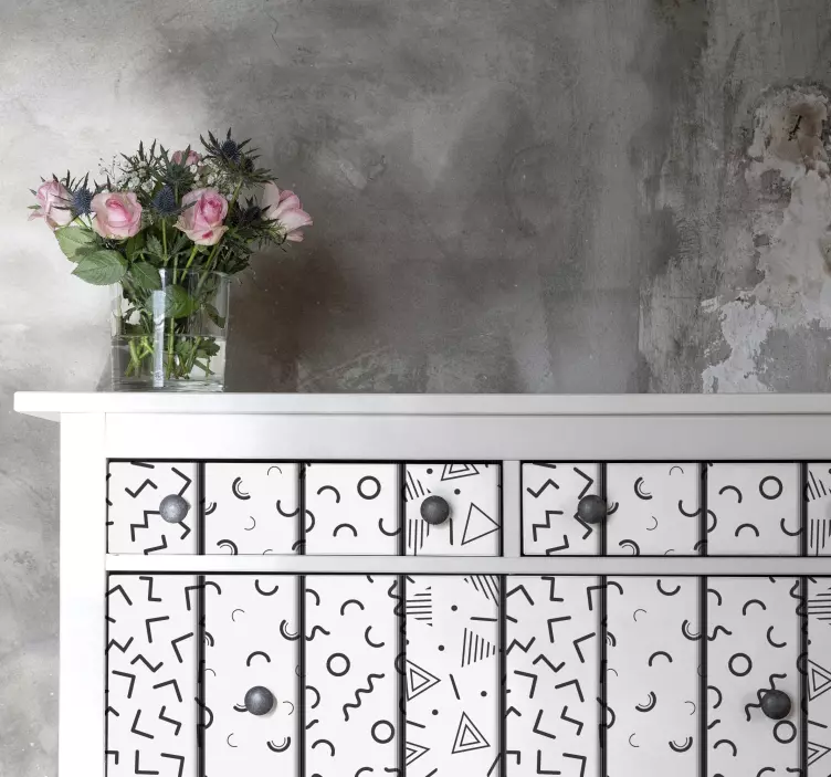 Okleina na meble Retro kształty geometryczne - TenStickers