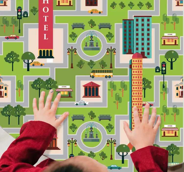 Naklejka na meble Rysunek miasta i ulic - TenStickers