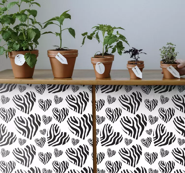 Naklejka na meble Serce zebry - TenStickers