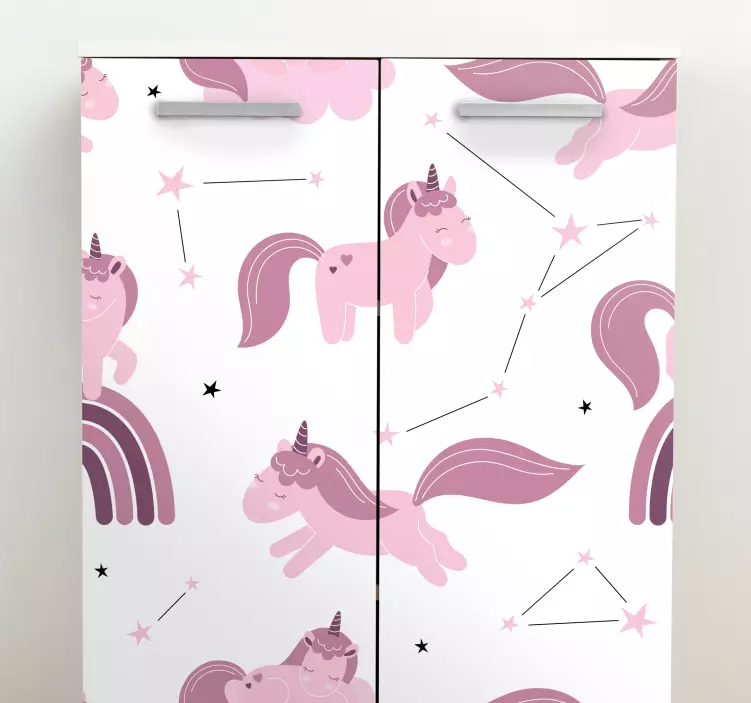 Naklejka na meble śmieszne konstelacje jednorożców - TenStickers