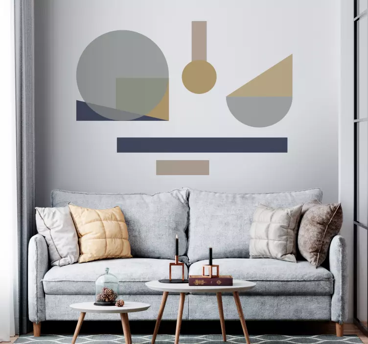 Naklejka na meble Szary i brązowy wzór geometryczny - TenStickers