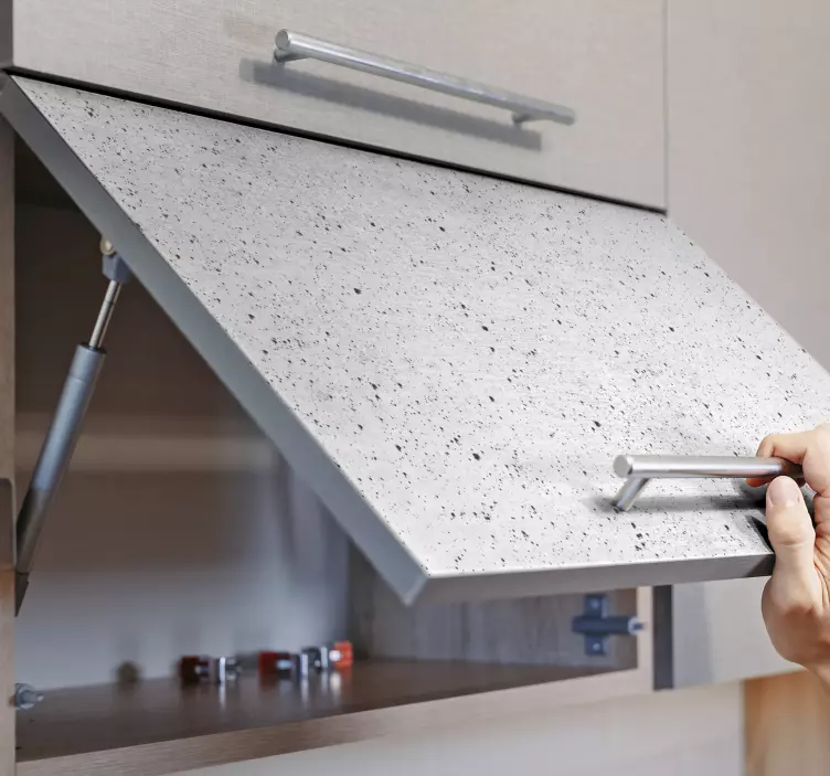 Okleina na meble tekstura kamienia biały wzór z kropkami - TenStickers