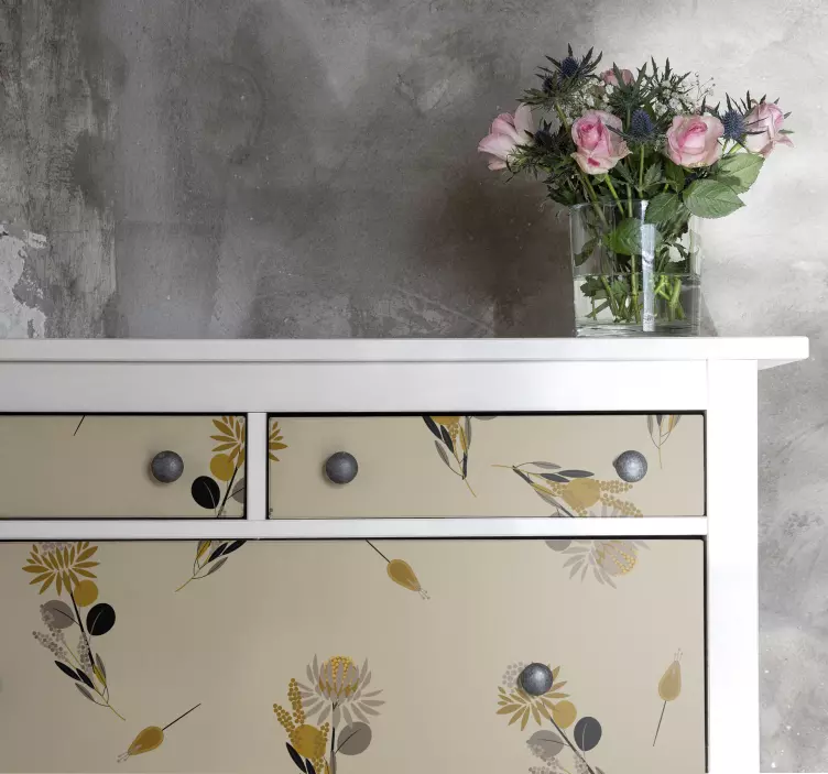 Naklejka na meble Vintage kwiaty - TenStickers