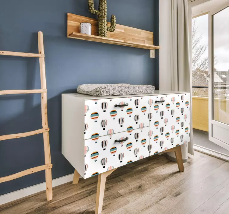 Naklejka meblowa Wzór balonów na ogrzane powietrze - TenStickers