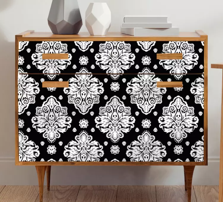 Naklejka na meble Wzory z czaszką i piszczelami - TenStickers