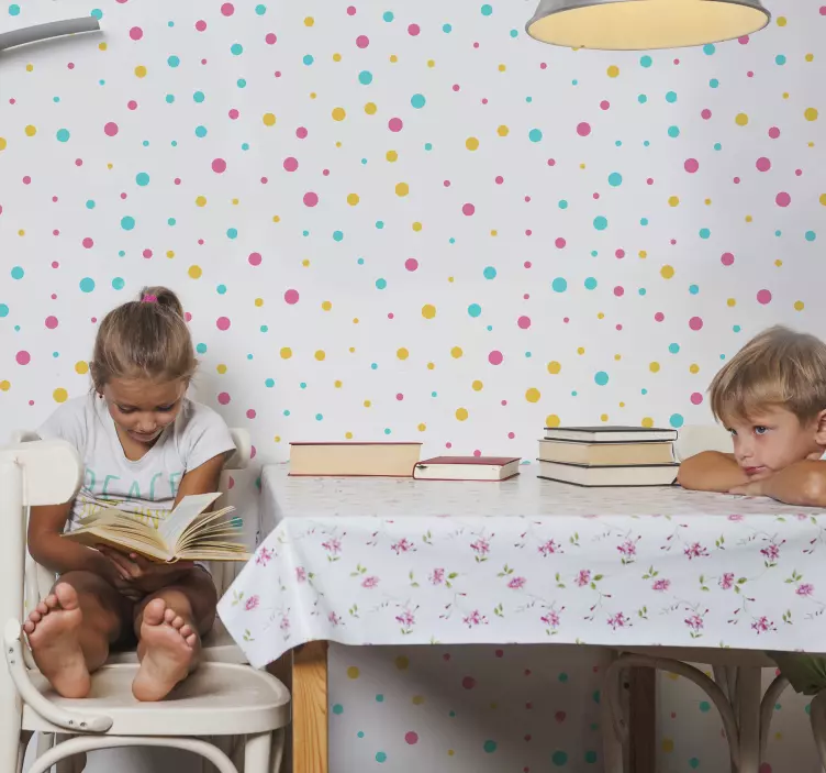 Okleina ścienna dla dzieci w kropki - TenStickers