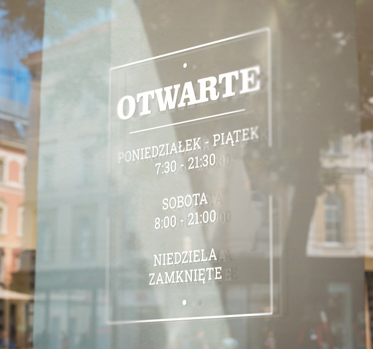 Naklejka na witrynę sklepową godziny otwarcia - TenStickers