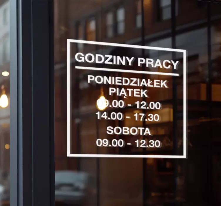 Spersonalizowana naklejka godziny otwarcia - TenStickers
