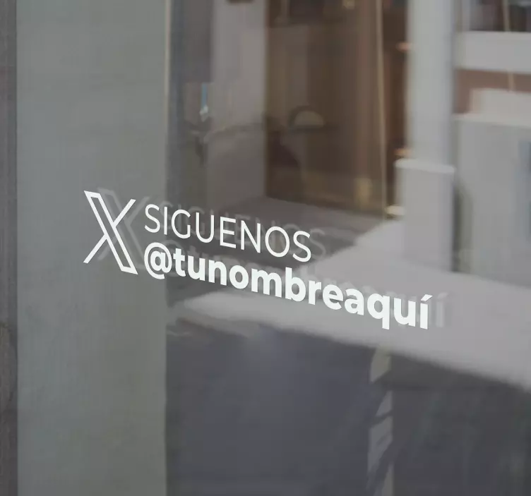 Naklejka na witrynę sklepową x symbol twittera follow us - TenStickers