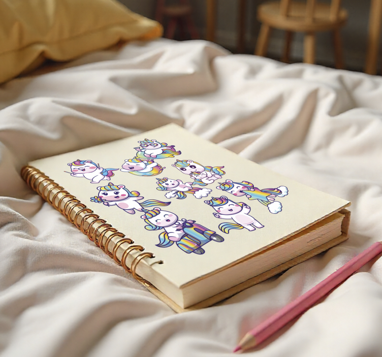 Wlepy zestaw z motywem jednorożca - TenStickers