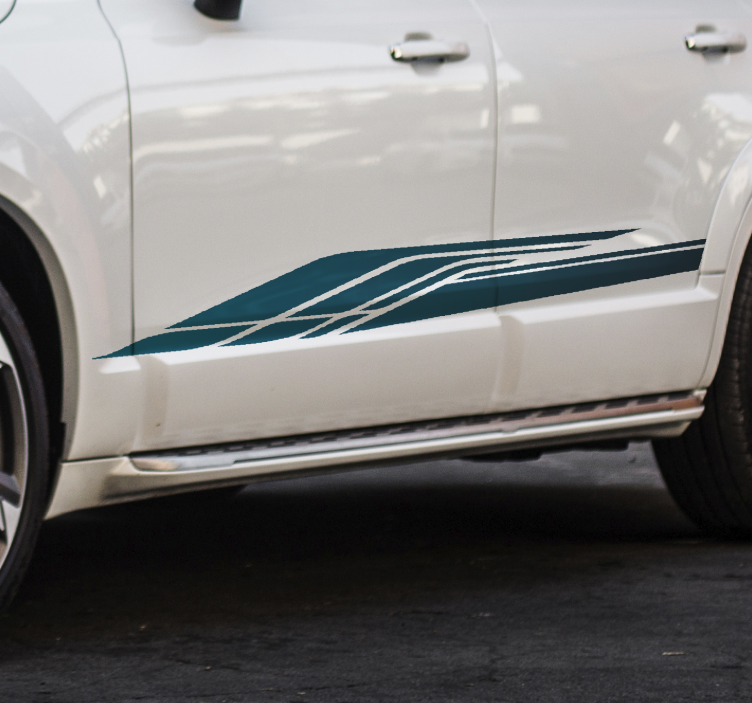 Naklejka na auto niebieski pasek wyścigowy - TenStickers