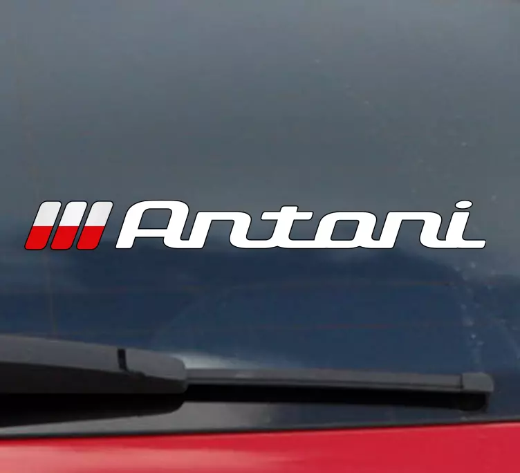 Naklejka na szybę samochód Polska flaga i własna nazwa - TenStickers