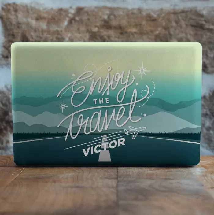 Personalizowana naklejka na laptopa Podróże - TenStickers