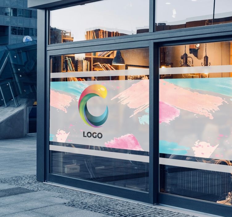 Naklejka na witrynę sklepową półprzezroczysty z logo - TenStickers