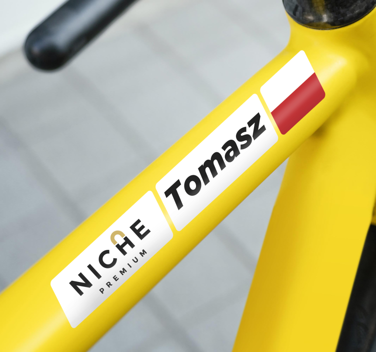 Profesjonalna naklejka na rower nazwa i logo - TenStickers