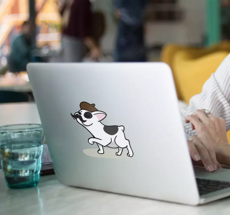 Naklejka na laptopa Buldog francuski - TenStickers