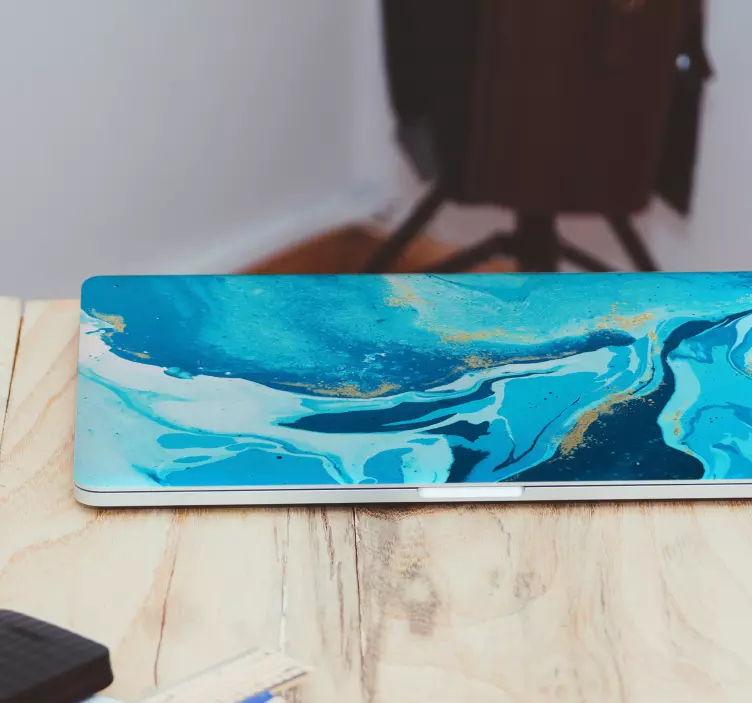 Naklejka na laptopa Elegancki niebieski obraz - TenStickers