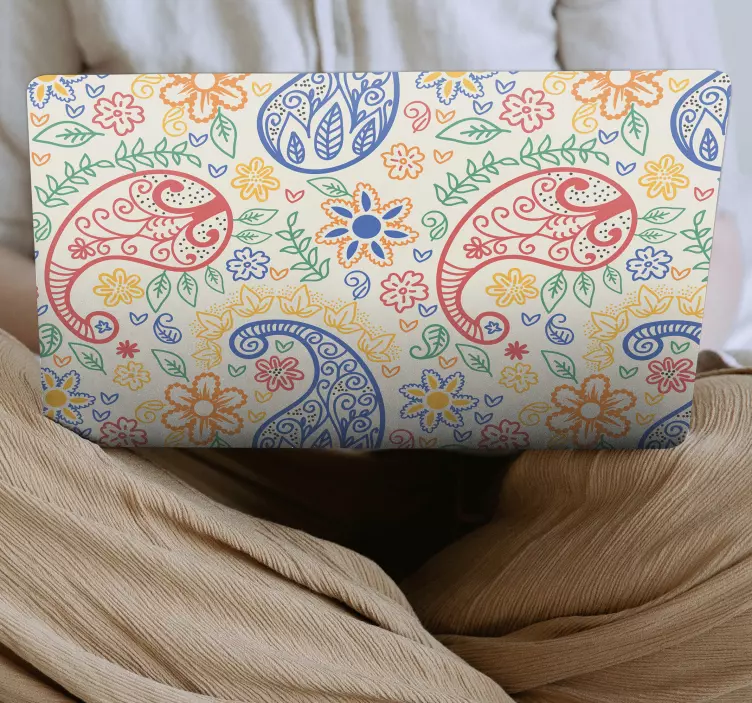 Naklejka na laptopa kolorowy paisley - TenStickers