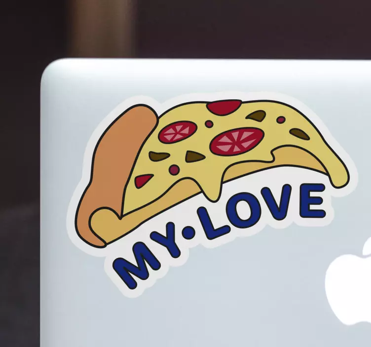 Naklejka na laptopa pizza my love - TenStickers