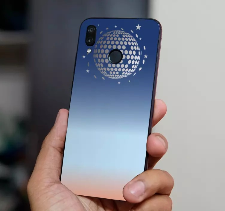 Naklejka na telefon Huawei Gradientowa kolorowa kula dyskotekowa - TenStickers