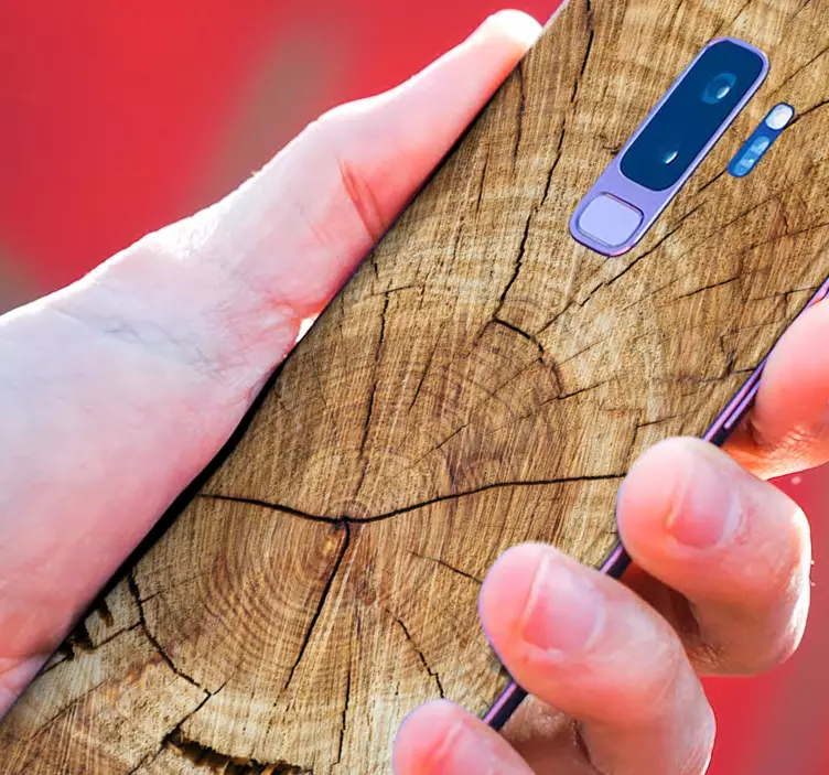 Naklejka na telefon Samsung drewniana tekstura - TenStickers