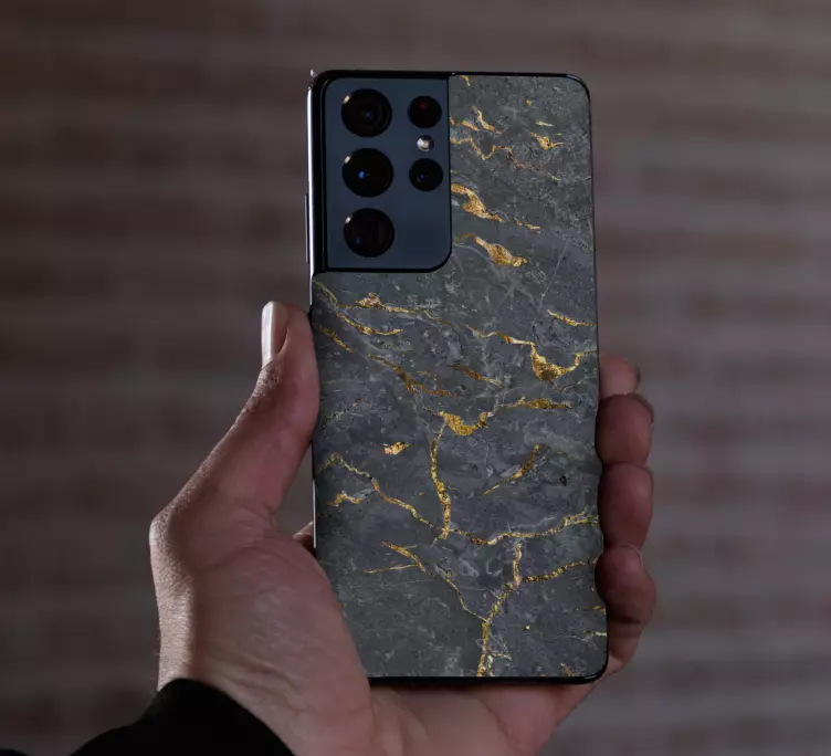 Naklejka na telefon Samsung szary marmur - TenStickers