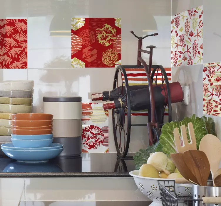 Zestaw naklejek na płytki koralowe - TenStickers