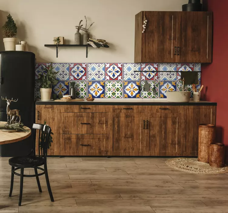 Zestaw naklejek na płytki wzór portugalski - TenStickers