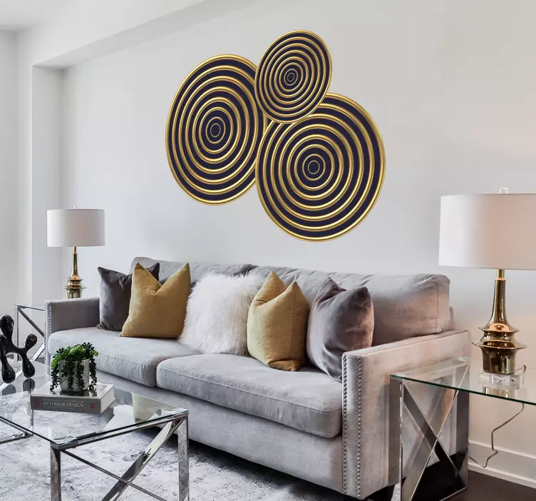 Złote dekoracje na ścianę - TenStickers