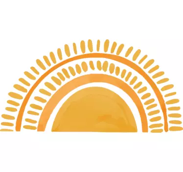 Naklejka na ścianę do sypialni narysowane żółte słońce - TenStickers