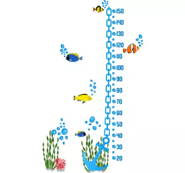 Miarka naklejka kotwica z rybami - TenStickers