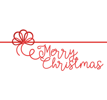 Naklejka na witrynę sklepową kokarda merry christmas - TenStickers