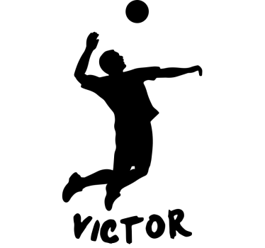 Naklejka na ścianę różne sporty siatkarz z imieniem - TenStickers