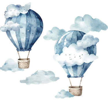 Naklejka na ścianę niebieskie balony - TenStickers