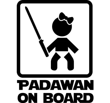 Naklejka Padawan on board dziewczynka - TenStickers