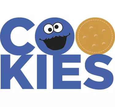 Naklejka tekst COOKIES ciasteczkowy potwór - TenStickers