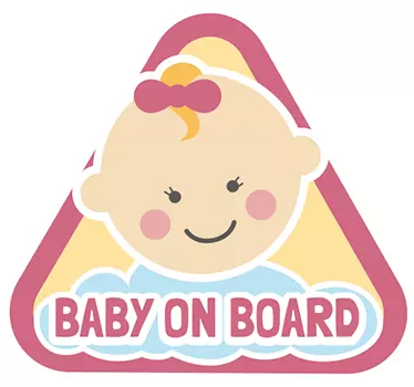 Naklejka na auto baby on board dziewczynka - TenStickers