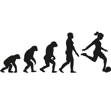 Naklejka na ścianę piłka nożna ewolucja sport kobiet - TenStickers