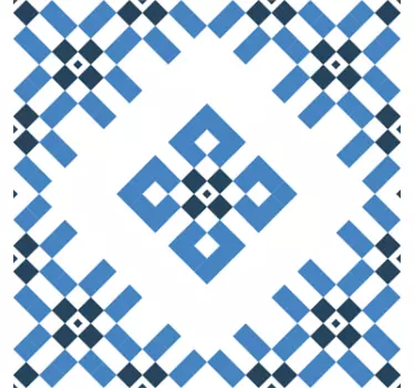 Naklejka niebiesko-białe geometryczne kafelkowi - TenStickers