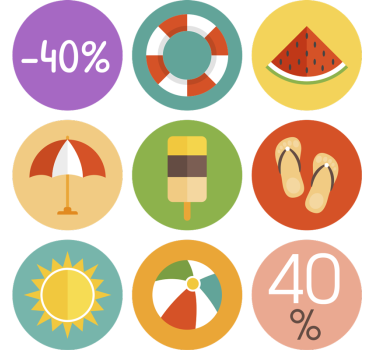 Naklejka na ścianę wyprzedaż kolorowe letnie rabaty - TenStickers