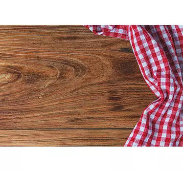 Naklejka na ścianę do kuchni z drewnianym wzorem obrusu - TenStickers