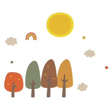 Naklejka na ścianę dla dzieci las boho jesienią - TenStickers