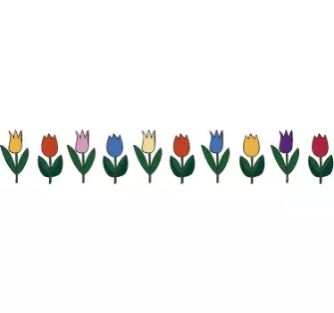 Naklejka na ścianę do przedpokoju tulipany kwiaty - TenStickers