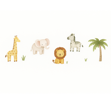 Naklejka na ścianę dla dzieci zestaw boho dżungla - TenStickers