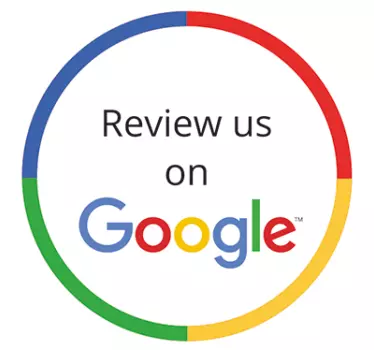 Naklejka na witrynę sklepową review us on Google - TenStickers