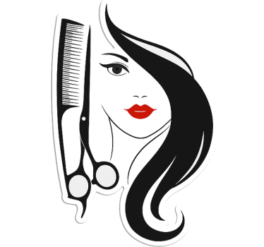 Naklejka na ścianę moda logo salonu fryzjerskiego - TenStickers