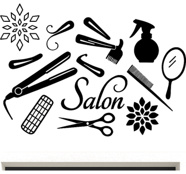 Naklejka na ścianę moda narzędzia do salonu kosmetycznego - TenStickers