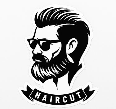Naklejka na ścianę moda szyld salonu fryzjerskiego - TenStickers