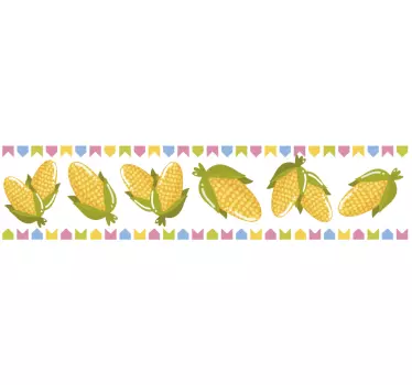 Naklejka ozdobna żółto-zielona kukurydza - TenStickers