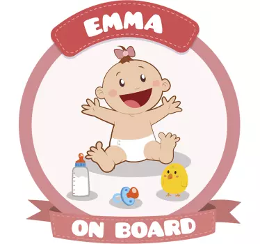 Naklejka na samochód niemowlę na pokładzie czerwona - TenStickers